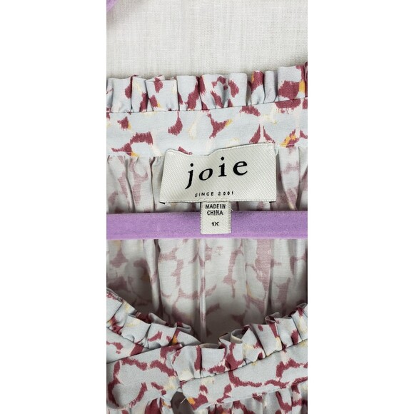 Joie Tank Top Womens 1X Silk Sleeveless Blouse Tie Shoulder Multicolor Floral - Picture 3 of 9